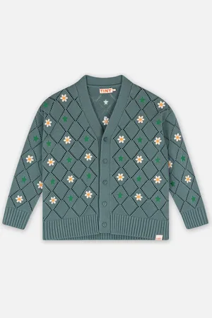 Tiny Cottons Stars And Flowers Cardigan - Abbigliamento - Taglia 3A