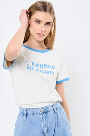Wrangler Ringer Tee White - Abbigliamento - Taglia L