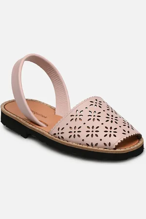 MINORQUINES Avarca Cuir Perforé Fleur Pink - Sandali e scarpe aperte - Taglia 26