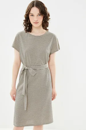 SELECTED Slfivy Ss Bat Sleeve Knee Dress Stri M - Abbigliamento - Taglia M