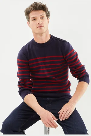 Armor.lux Pull Marin "Groix" Homme - Abbigliamento - Taglia L