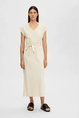 SELECTED Slfessential Sl V-Neck Ankle Dress Noos - Abbigliamento - Taglia M