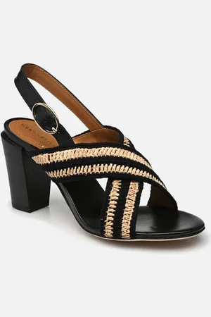 Vanessa Bruno Sandales Talon 80 Mm En Raphia, Macrame De Coton Et Cuir - Sandali e scarpe aperte - Taglia 37