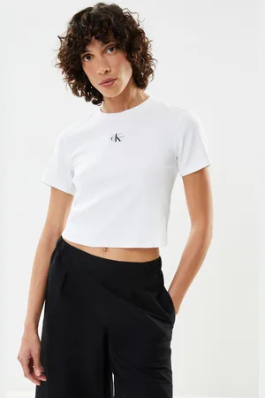 Calvin Klein Badge Rib Short Slee - Abbigliamento - Taglia L
