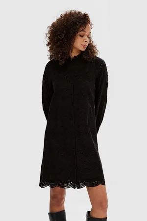 SELECTED Slftatiana Ls Short Embr Dress Noos - Abbigliamento - Taglia 34