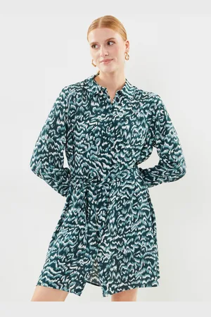 VILA Vifulia Siva L/S Short Shirt Dress/Su - Abbigliamento - Taglia 40