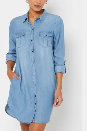 VERO MODA Vmsilla Ls Short Dress Lt Bl Ga Noos - Abbigliamento - Taglia S