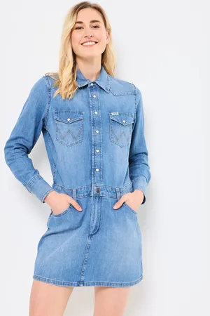 Wrangler Ls Denim Dress - Abbigliamento - Taglia L