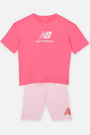 New Balance New Balance Stacked Logo Tee and Cycle Short Set - Abbigliamento - Taglia 12 - 13A