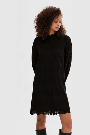 SELECTED Slftatiana Ls Short Embr Dress Noos - Abbigliamento - Taglia 34