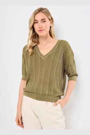 VILA VISHEM V-NECK 2/4 GLITTER KNIT TOP - Abbigliamento - Taglia L