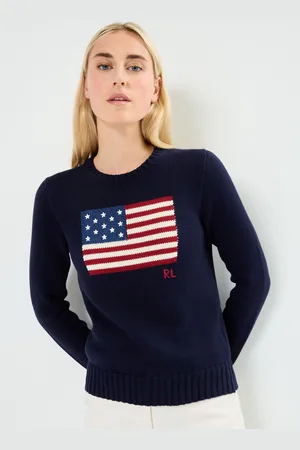 Ralph Lauren Pull drapeau à col rond en coton - Abbigliamento - Taglia L