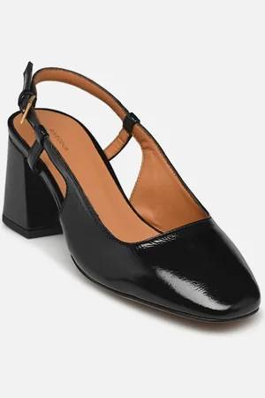 Rivecour Slingback n°617 - Cuir vernis - Noir - Décolleté - Taglia 36