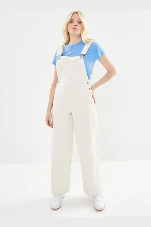 SELECTED Slftiana Work White Wide Denim Dungaree - Abbigliamento - Taglia 34