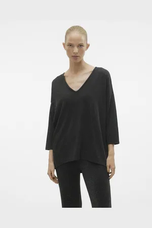 VERO MODA VMKANVA 3/4 GLITTER V-NECK TOP JRS - Abbigliamento - Taglia XS