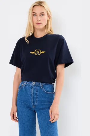 47 Brand 47 TEE MLB NEW YORK YANKEES SKY HIGH DROP SHOULDER FALL NAVY -Unisexe W - Abbigliamento - Taglia XS