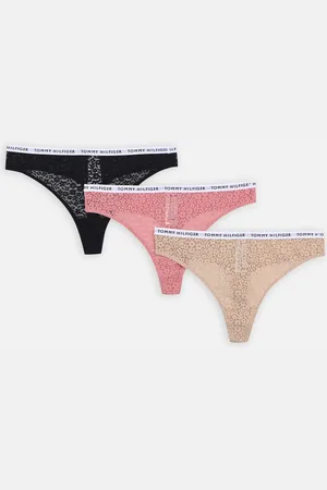 Tommy Hilfiger 3P Full Lace Thong - Abbigliamento - Taglia L