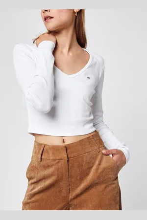 Tommy Hilfiger Tjw Baby Rib Jersey V-Neck Ls - Abbigliamento - Taglia XS