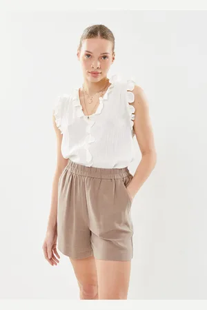 Pieces® Pcvinsty Hw Linen Shorts Noos Bc - Abbigliamento - Taglia XS