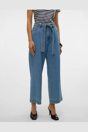 VERO MODA VMKATHY SHR WIDE CROPPED JEANS YO377 - Abbigliamento - Taglia 25 X 30