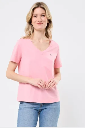 GANT Reg Shield Ss V-Neck T-Shirt - Abbigliamento - Taglia L
