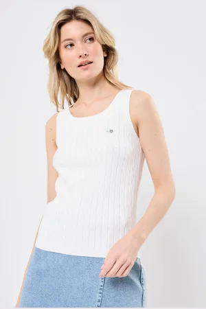 GANT STRETCH COTTON CABLE TANK TOP - Abbigliamento - Taglia L