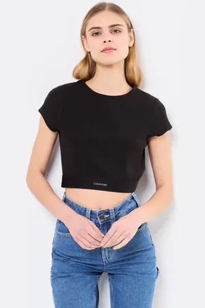 Calvin Klein Rib Crop Tee LV00QS7349 - Abbigliamento - Taglia L