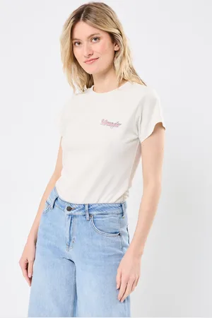 Wrangler Shrunken Band Tee Vintage White - Abbigliamento - Taglia L