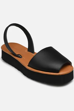 MINORQUINES Avarca Platja Plateforme Cuir Negro - Sandali e scarpe aperte - Taglia 39