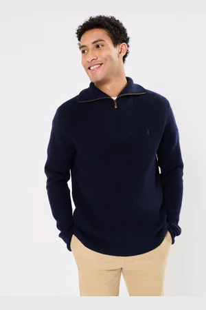 Ralph Lauren Pull demi-zippé laine et coton gaufrés - Abbigliamento - Taglia L