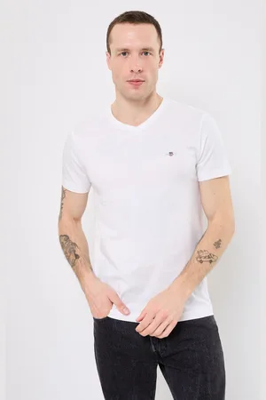 GANT SLIM SHIELD V-NECK T-SHIRT - Abbigliamento - Taglia L