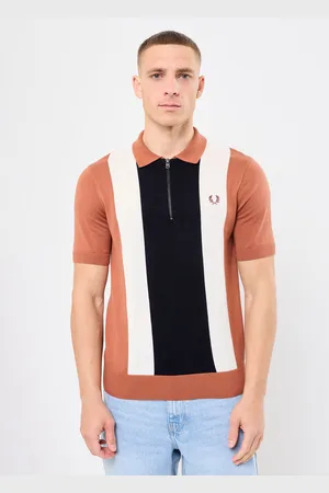 Fred Perry VERTICAL STRIPE ZIP NECK SHIRT - Abbigliamento - Taglia S