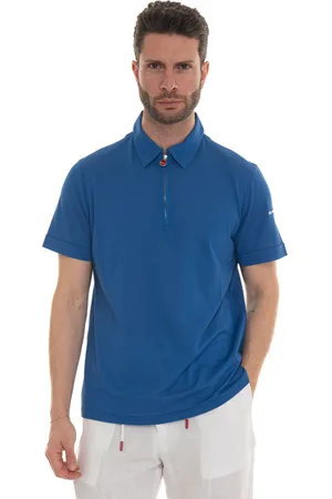 Kiton Polo mezza zip manica corta