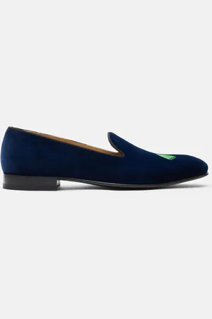 Scarosso Jay Blue Velvet - Uomo Friulane Slippers - Velluto 40