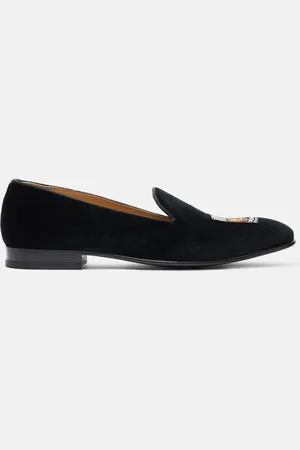 Scarosso Tom Black Velvet - Uomo Friulane Slippers - Velluto 39