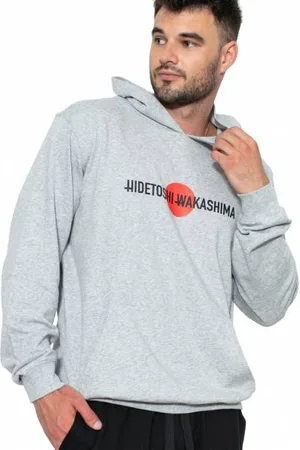 HIDETOSHI WAKASHIMA "1st" Uomo Felpa con cappuccio oversize grigio