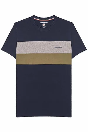 Lambretta Pannelled Tee Uomo T-shirt SS9036-NAVY