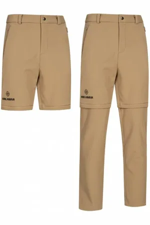 Kirkjubøur ® Zip-Off Uomo 2-in-1 Pantalone da trekking Marrone
