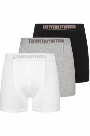 Lambretta Retro Uomo Boxer Set da 3 SS8204-NERO/GRIGIO/BIANCO