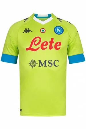 Kappa SSC Napoli Kombat Pro Uomo Maglia 31123BW- LIME-AZZURRA