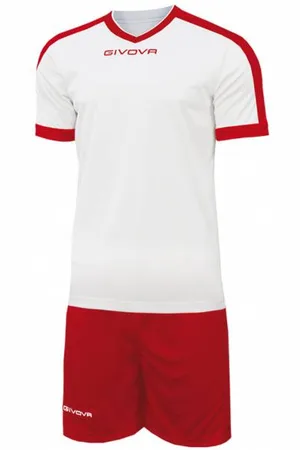 Givova Kit Revolution Maglietta da calcio con Shorts bianco