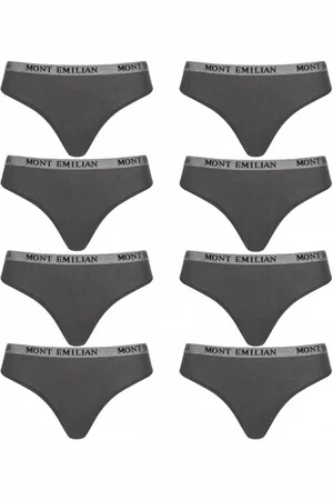 MONT EMILIAN "Colmar" Donna Perizoma confezione da 8 grigio scuro