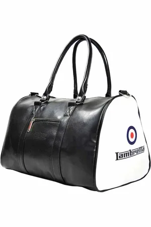 Lambretta Retro Sports Bag Borsa 23x40x25 T20064S-BLK/BIANCO