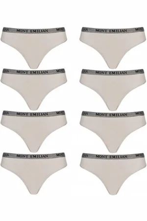 MONT EMILIAN "Colmar" Donna Perizoma confezione da 8 grigio chiaro