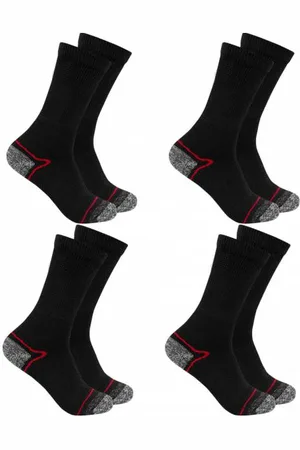 Kirkjubøur ® "Climb" Calze da trekking outdoor 4 paia rosse