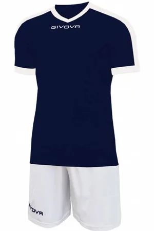 Givova Kit Revolution Maglietta da calcio con Shorts bianco navy