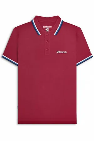 Lambretta Triple Tipped Uomo Polo SS1650-BURG-W/DB/N