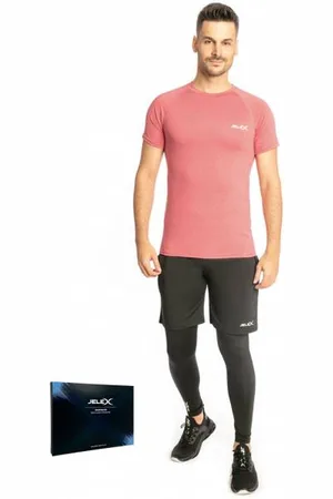 Jelex Sportinator Uomo Completo fitness 3 pezzi bordeaux-nero