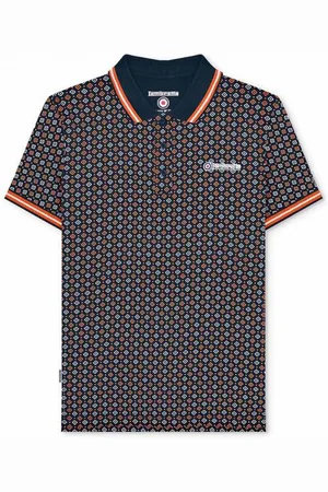 Lambretta Geometric Uomo Polo SS7164-N/BO/WHT