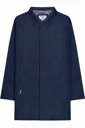 Lambretta Coated Mac lungo Uomo Cappotto LAMB1000-NAVY